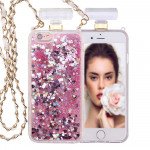 Wholesale iPhone 6S Plus / 6 Plus 5.5 Perfume Bottle Glitter Shake Star Dust Necklace Case (Hot Pink)